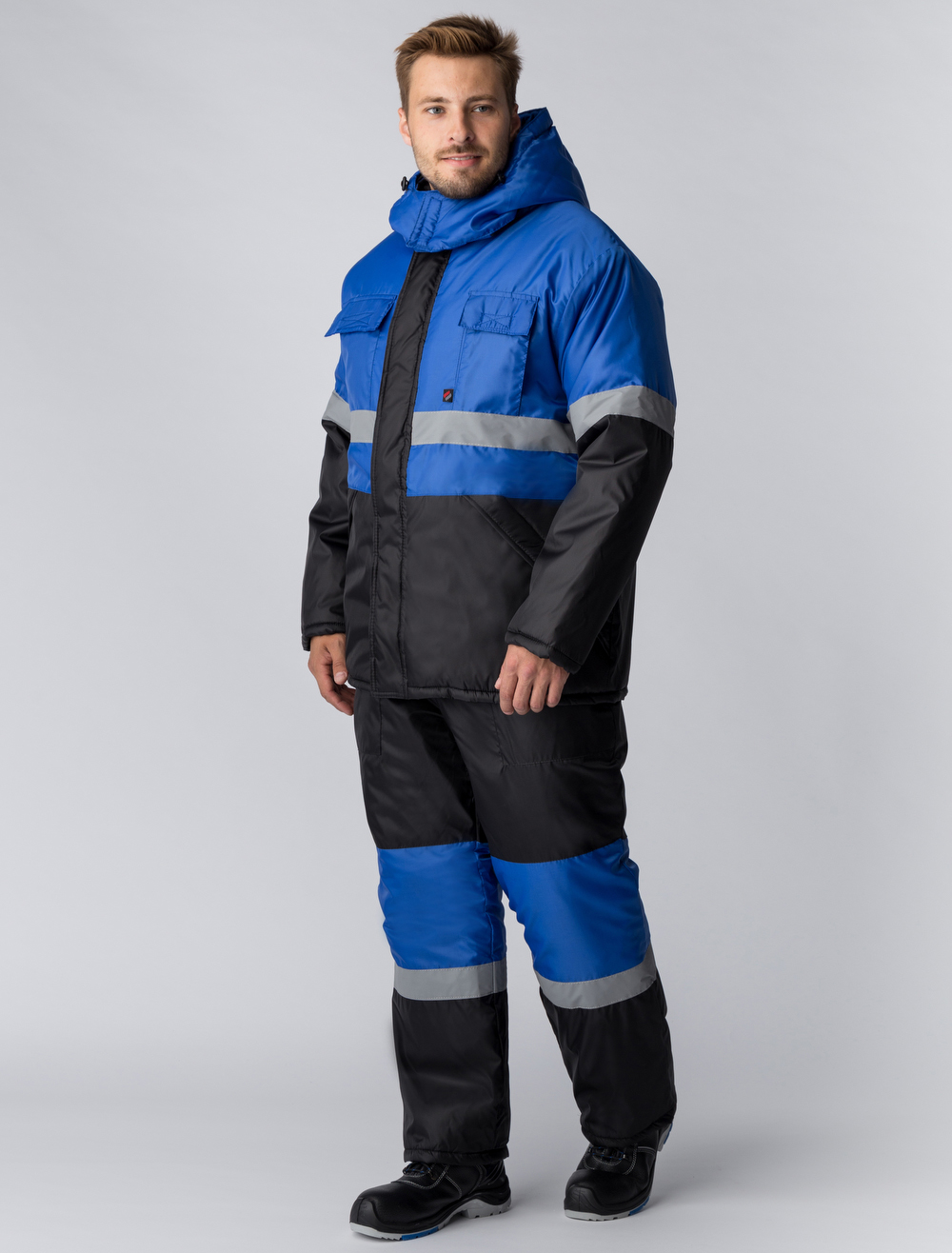 Костюм зимний Мегрес-2 СОП (тк.OxLine,90) п/к, васильковый/черный