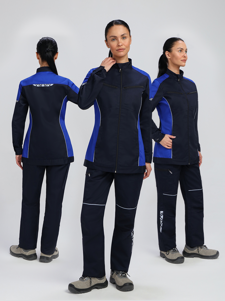 Костюм женский ProfLineSpecialist-1 (тк.Смесовая,240) брюки, т.синий/васильковый