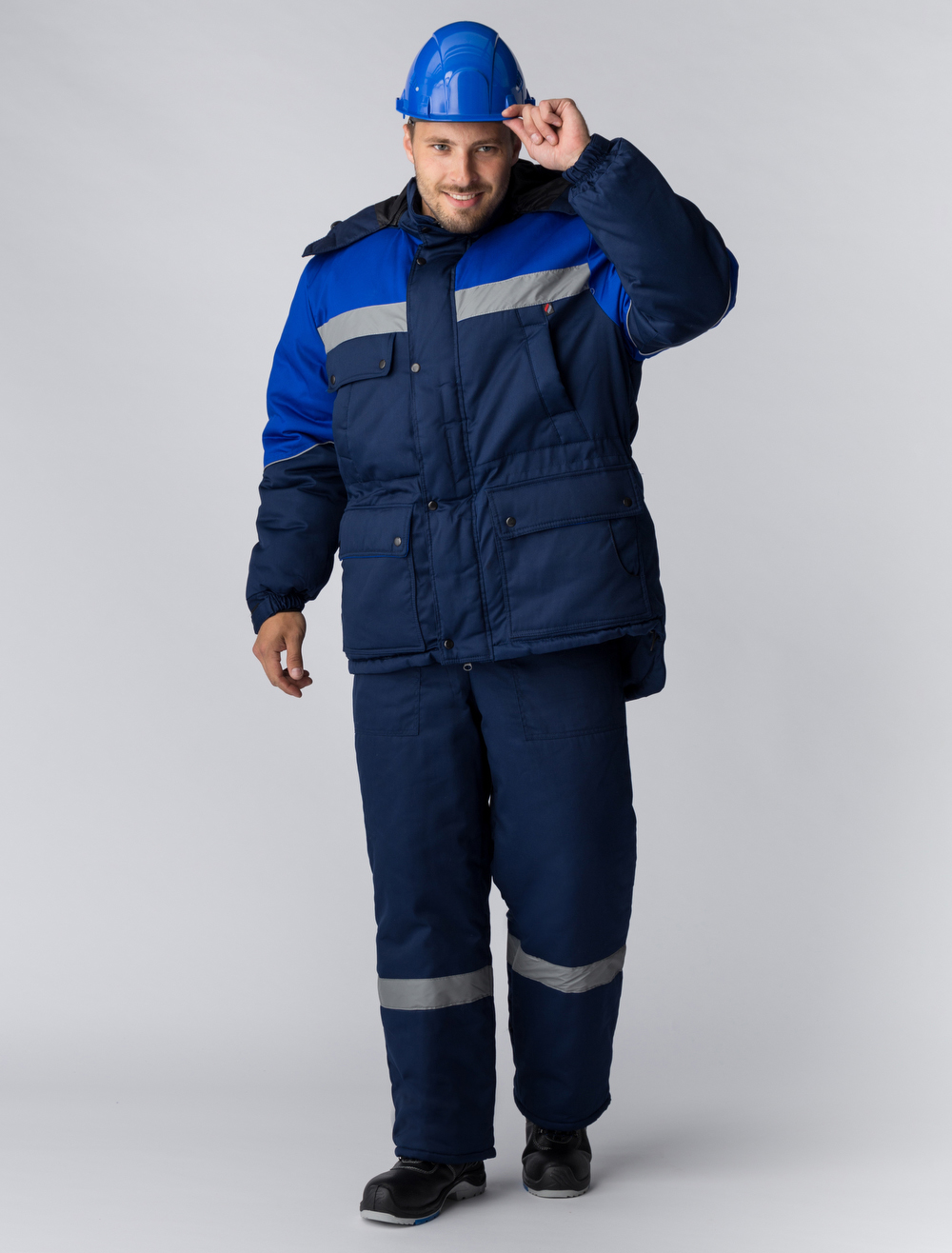 Костюм зимний Баррик-2 СОП (тк.Смесовая,210) п/к, т.синий/васильковый