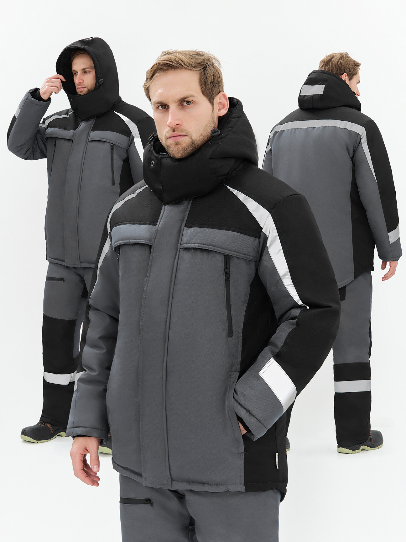 Куртка зимняя ProfLineSpecialist (тк.Мембрана,180), серый/черный