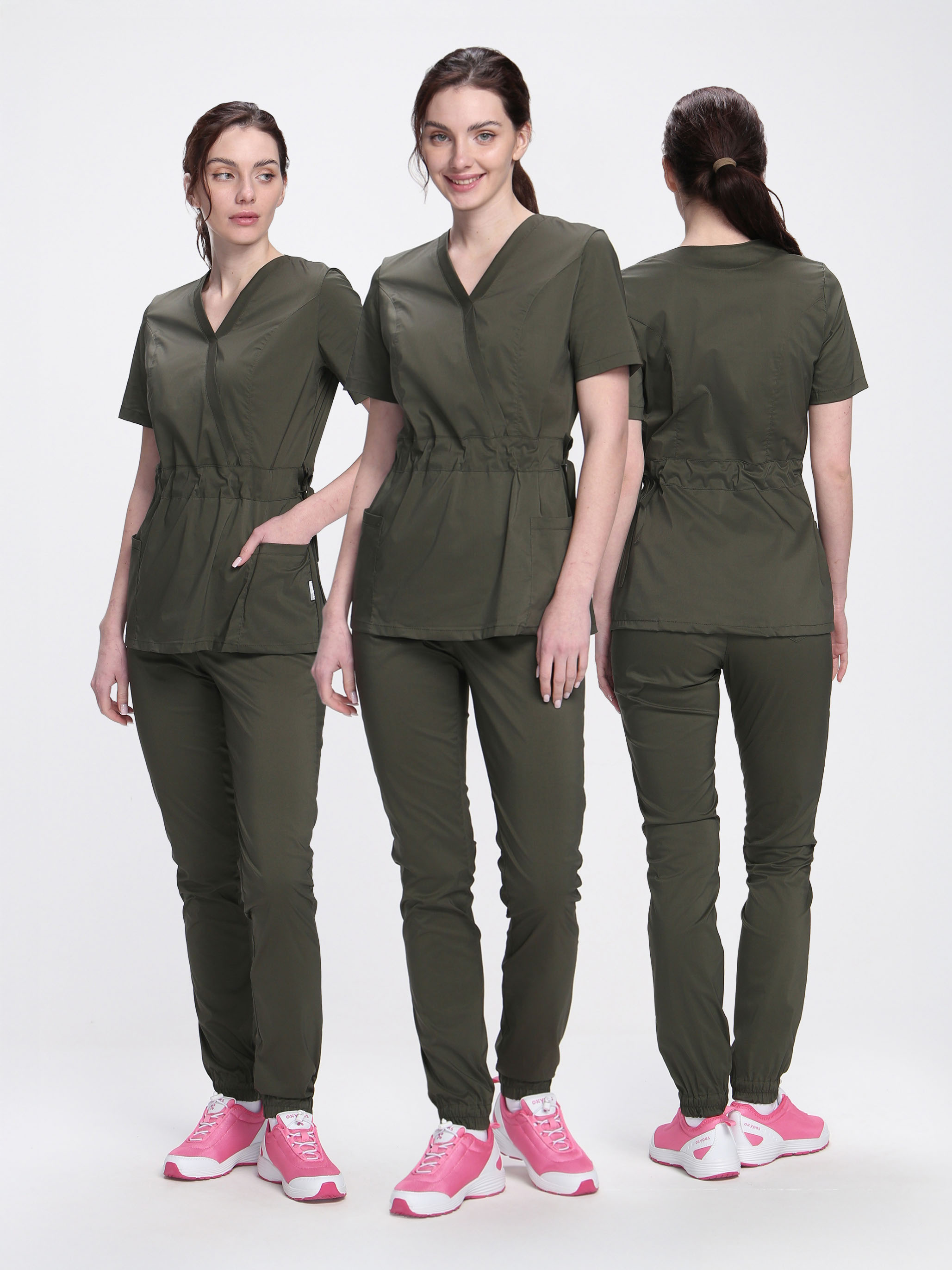 Костюм женский хирургический MedLine (тк.Стрейч,120), хаки