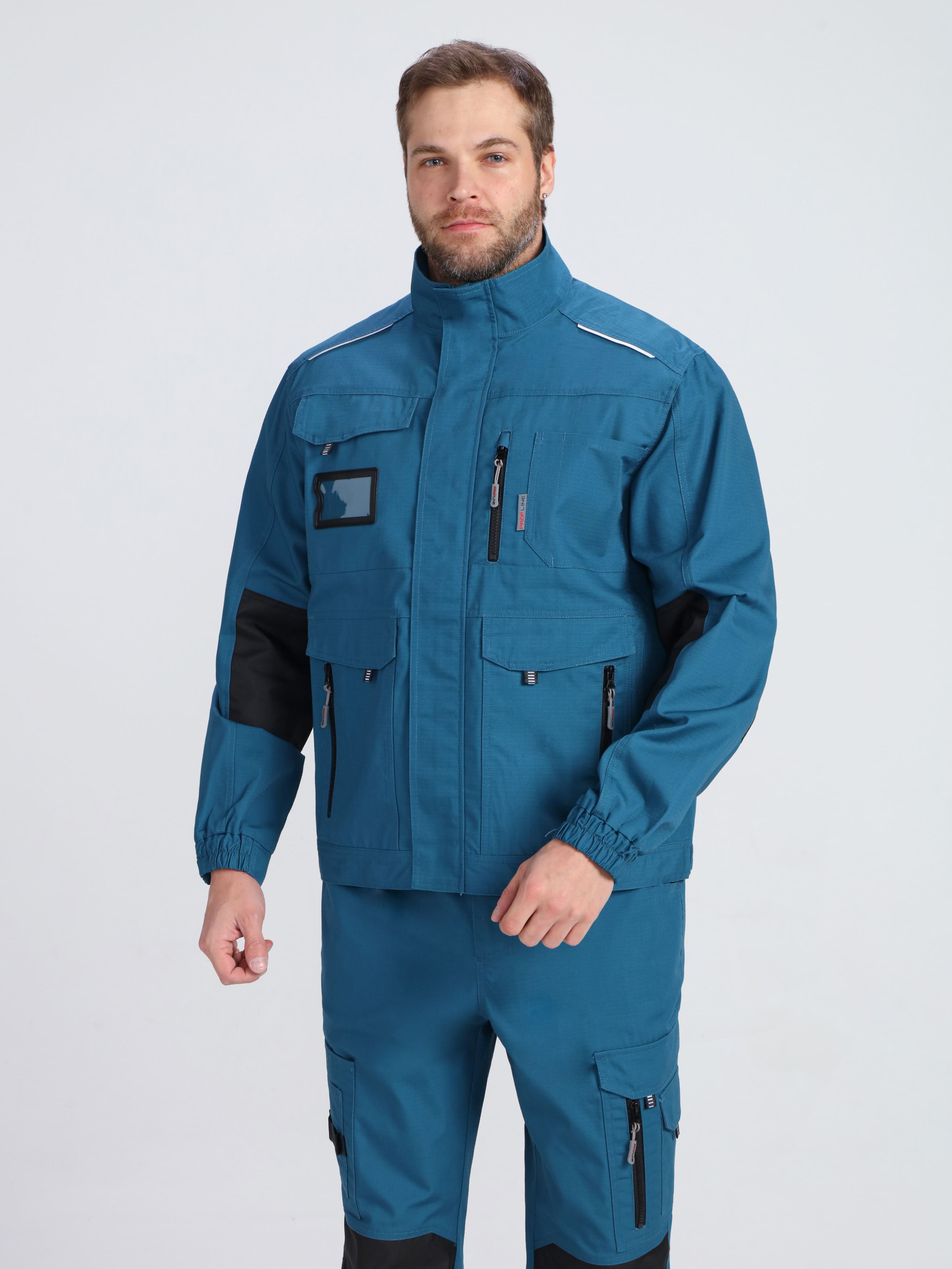 Куртка ProfLineSpecialist (тк.РипСтоп,240), циан/черный