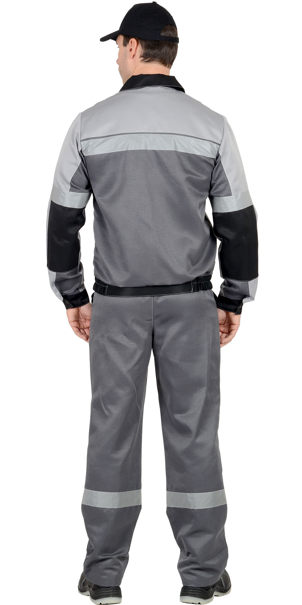 Костюм "ЛИГОР" : куртка, брюки, серый со светло серым и черным