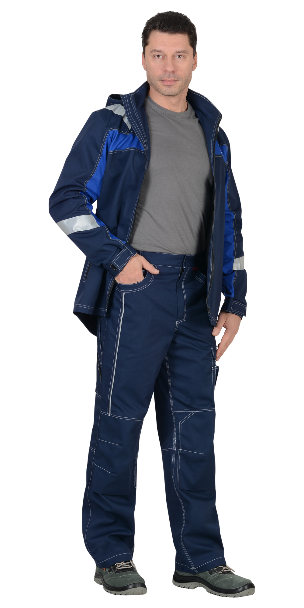 Костюм СИДНЕЙ: куртка, брюки синий с васильковым