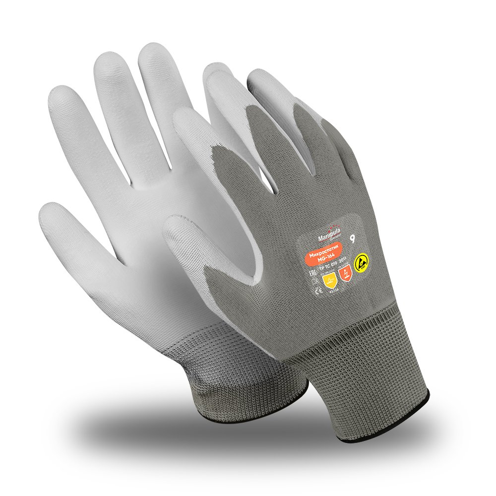 Перчатки Manipula Specialist® Микростатик (ESD) (нейл.+полиур.+медн.), MG-164