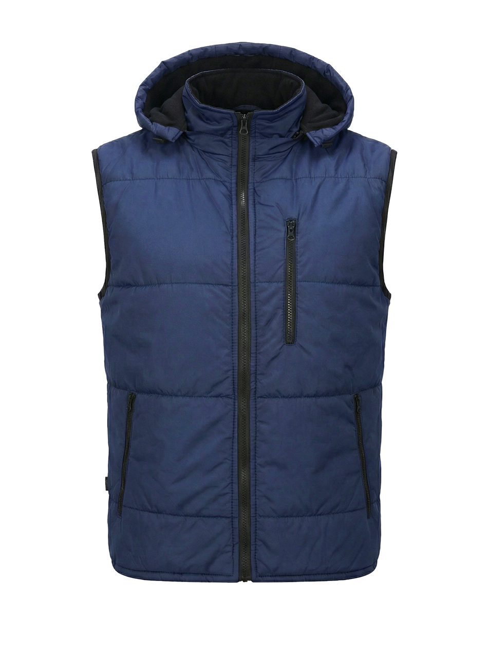 Жилет утепленный с капюшоном Резко (тк.Таслан,135), т.синий