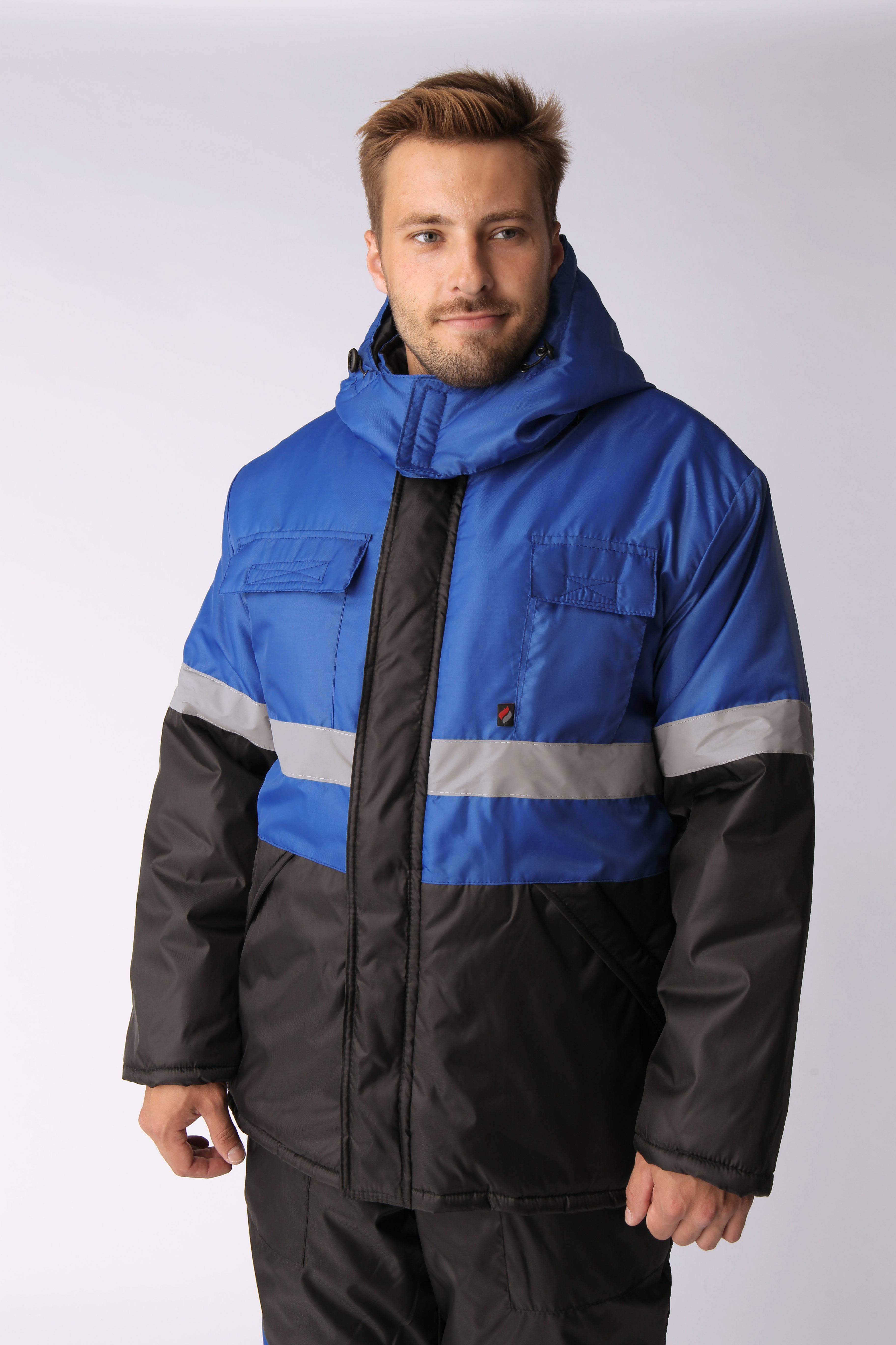Костюм зимний Мегрес-2 СОП (тк.OxLine,90) п/к, васильковый/черный