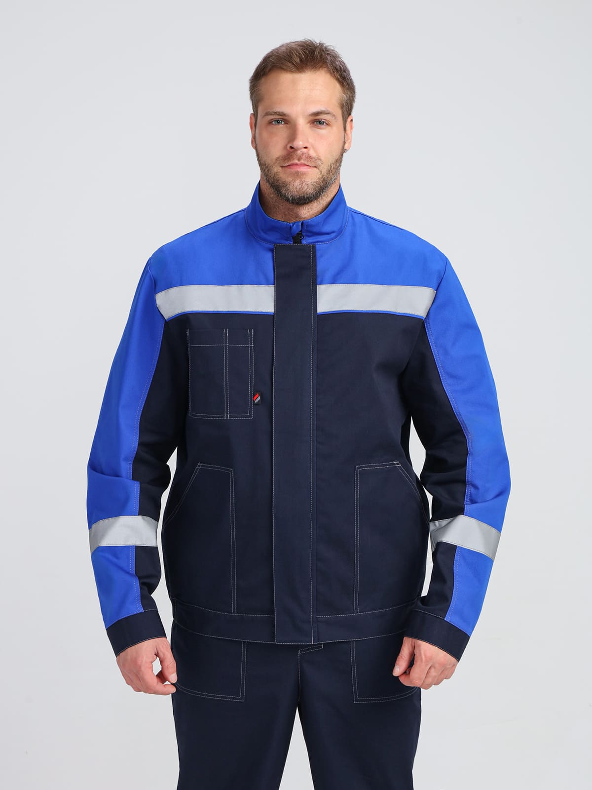 Костюм Бриготек-2 СОП (тк.Смесовая,250) п/к, т.синий/васильковый