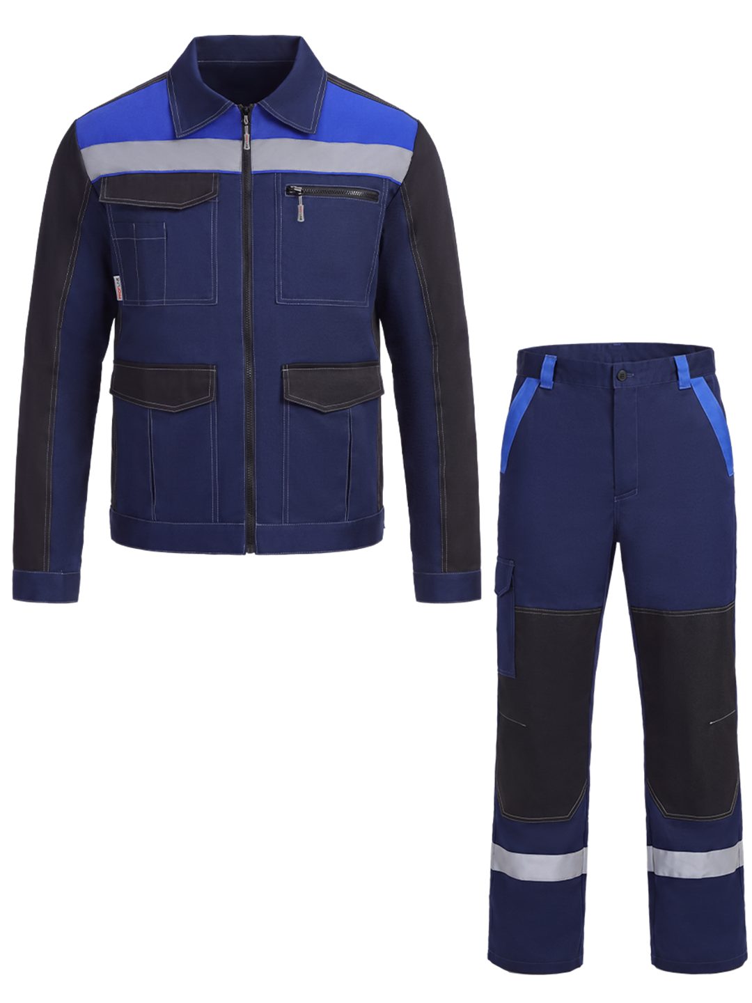 Костюм ProfLineBase-1 (тк.Твил,210) брюки, т.синий/черный/васильковый