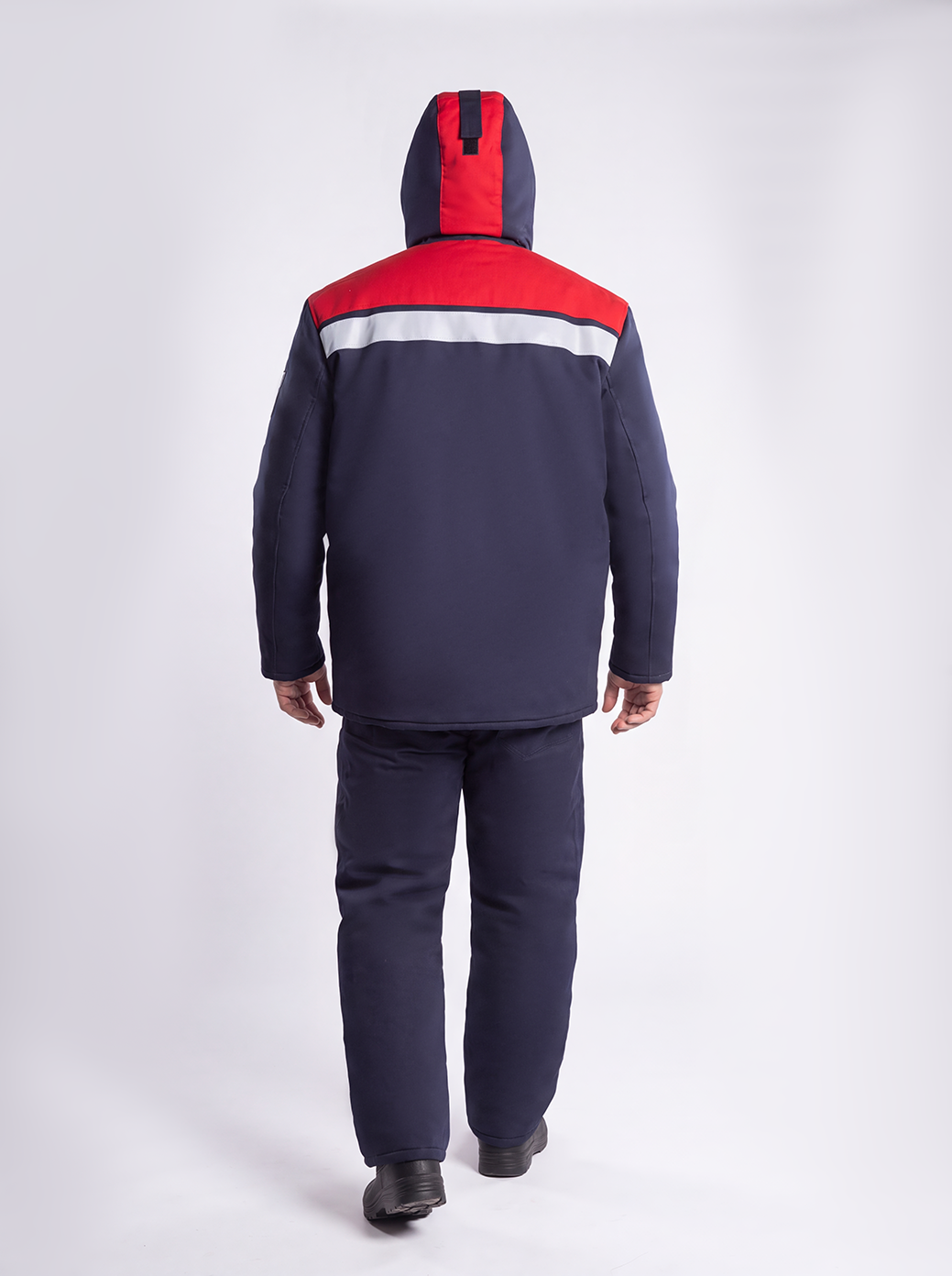Костюм сварщика зимний 2кл.защиты (тк.Хлопок, 350), синий/красный (Кос053/14МСП)