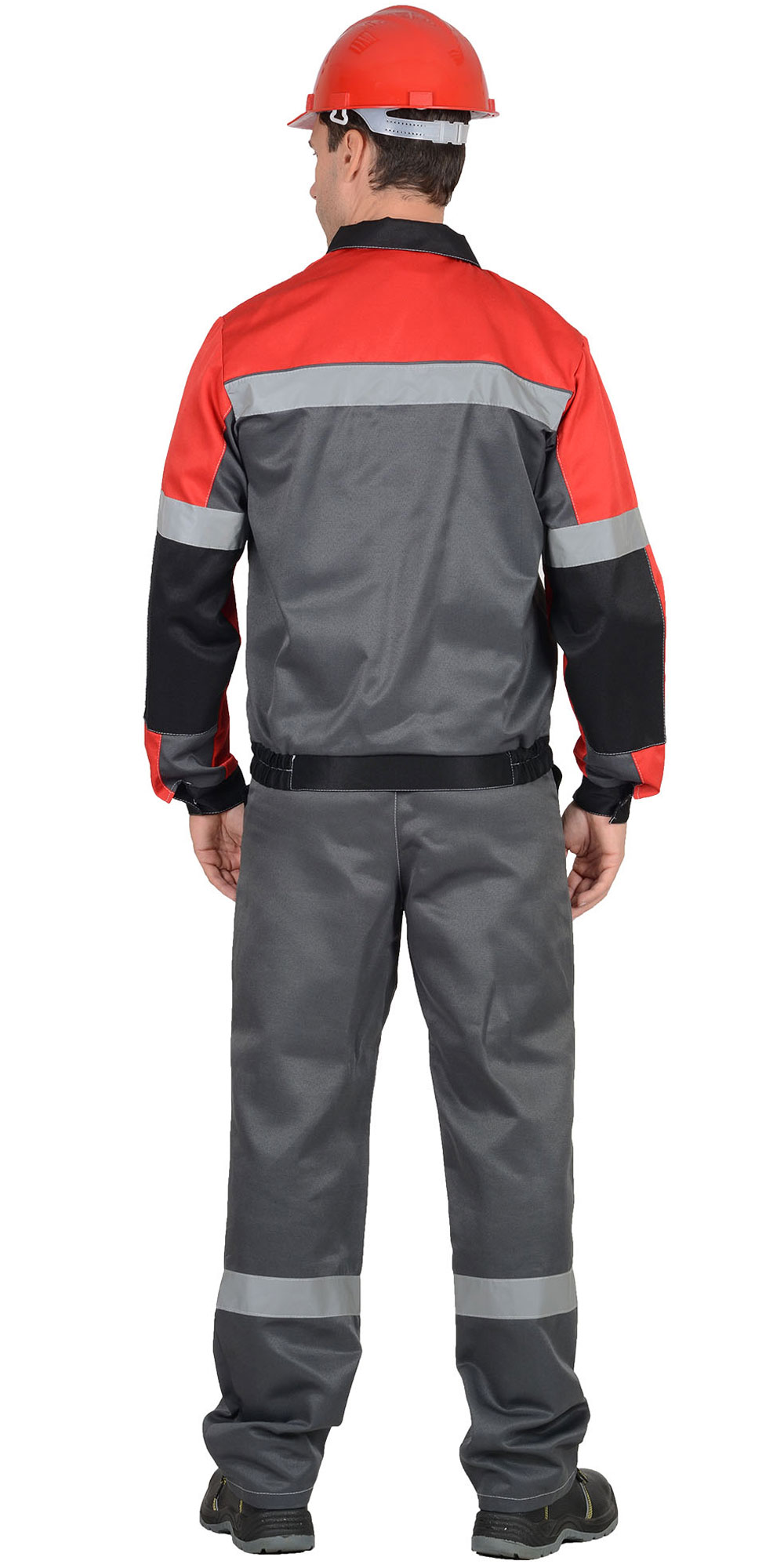 Костюм "ЛИГОР": куртка, брюки, серый с красным и черным