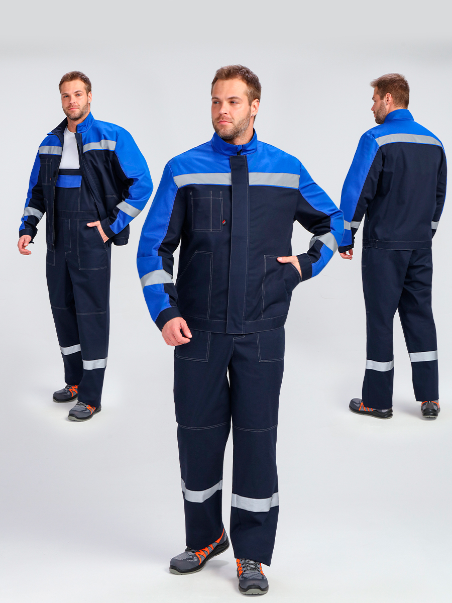 Костюм Бриготек-2 СОП (тк.Смесовая,250) п/к, т.синий/васильковый