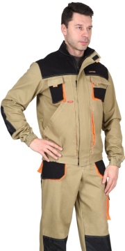 Куртка МАНХЕТТЕН короткая песочный с оранжевым и черным