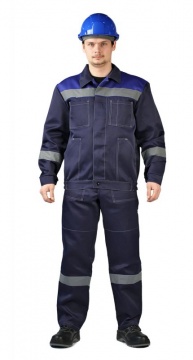 Костюм ЛЕГИОН-1:  куртка, брюки, темно-синий с васильковым